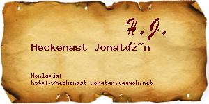 Heckenast Jonatán névjegykártya